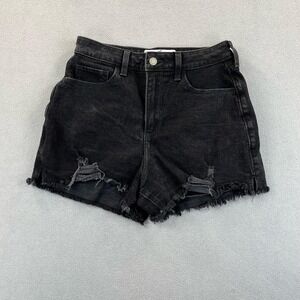 Hollister Shorts Womens 7 Curvy Ultra High Rise Mom Distressed Denim Jean Shorts